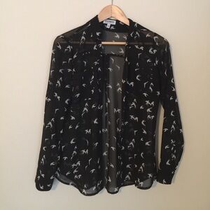 Express portofino blouse bird print size small